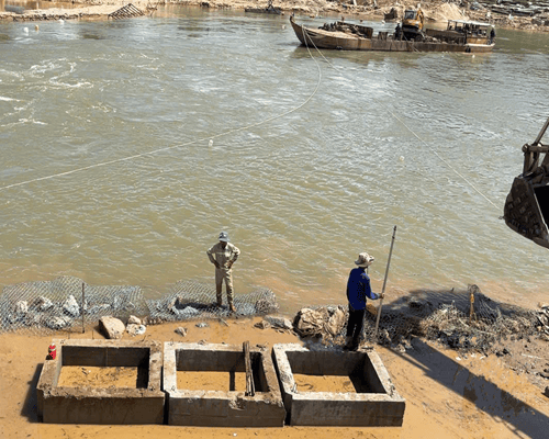 Quy trình đặt rọ đá thi công bảo vệ bờ biển chính xác theo thiết kế kỹ thuật